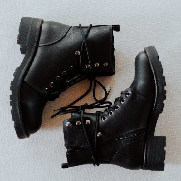 mia indigo combat boots